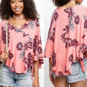 BNWOT Free People Maui Wowie Top in the Passion Flower Combo